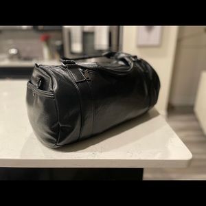Leather duffle bag